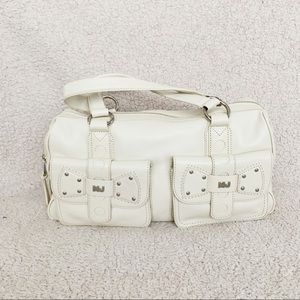 NWT Marc by Marc Jacobs Calfskin Leather Double Pocket Satchel Bag Cream Y2K